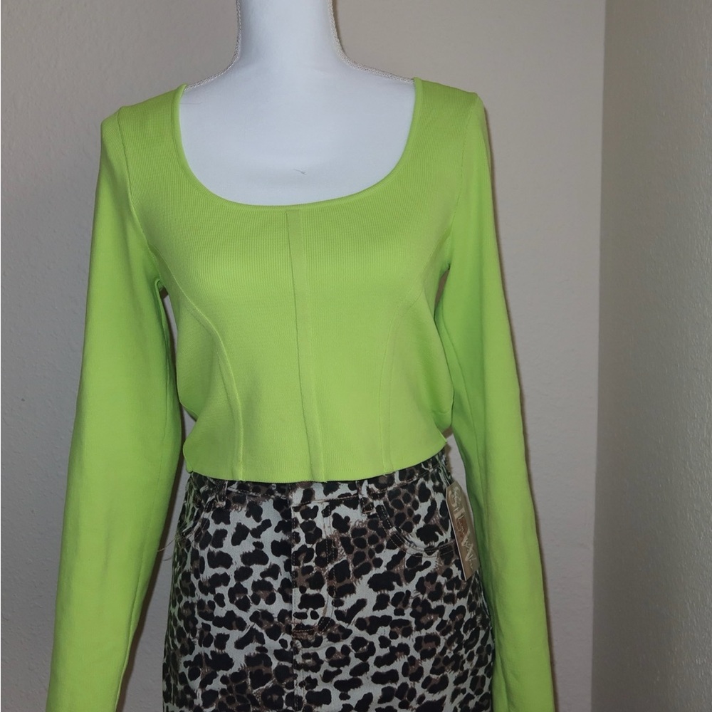 Lime Green Long Sleeve Top